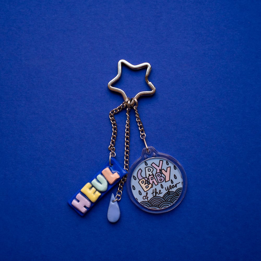 Image of cry baby of the year key chain