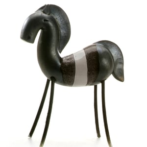Image of Racing Horse on Iron Legs | Black & Red