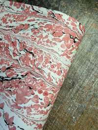 Image 1 of Hand Marbled paper Avant-garde Rosy Pink - one sheet available 
