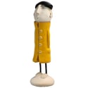 Handmade Ceramic Quirky Couple Figurines in Yellow | Home Decor