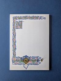 Image 1 of Manuscript Notepad - Gold metallic embellishments, 30 sheets of full colour original illumination