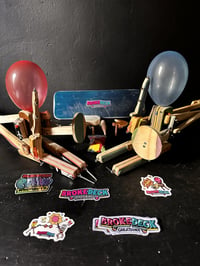 Image 1 of Original Block’em Pop’em WoodBots with weapon set of 6 (Special Edition)