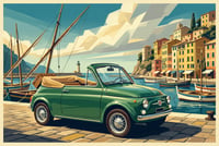 Image 3 of FIAT 500 "Profumo di Mare" Fine Art in stile vintage 