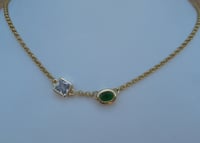 Image 3 of Meghan Markle Duchess of Sussex Inspired Emerald and Crystal Duet Necklace