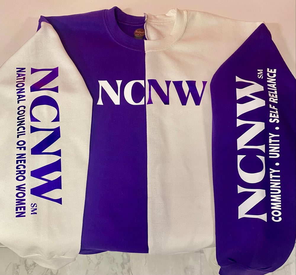 Image of NCNW Purple / White Half and Half Sweatshirt
