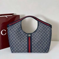 Image 1 of Gucci Inspired Denim Handbag (Pre-Order)