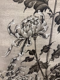 Image 4 of Chrysanthemums with butterflies print 