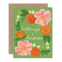 Always & Forever Floral Wedding Card