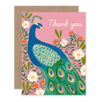  Peacock Floral Chinoiserie Stationery/ Set of 8 Cards & Envelopes 