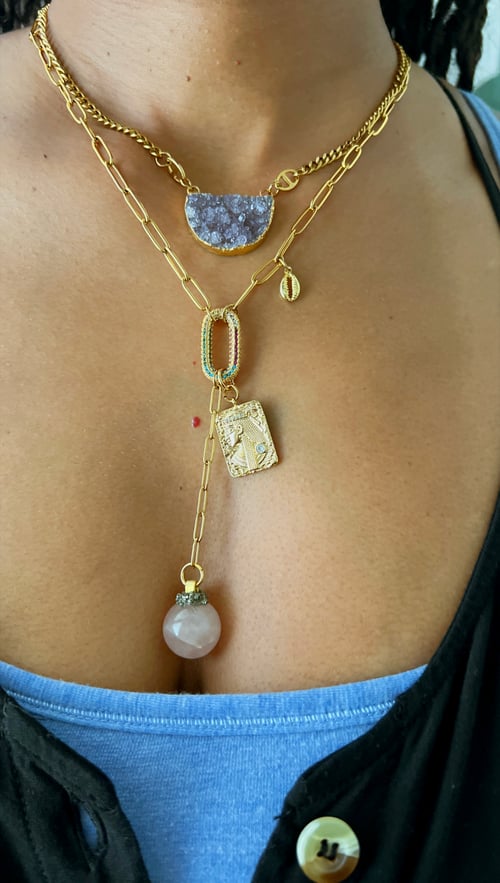Image of REINA • Queen Rose Quartz Necklace