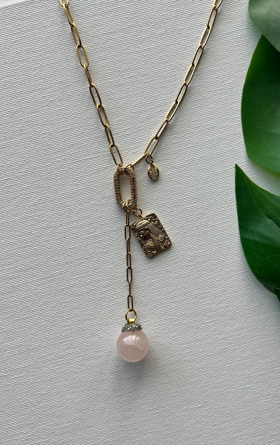 Image of REINA • Queen Rose Quartz Necklace