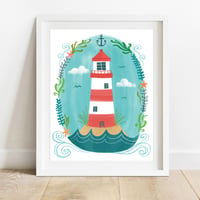 Nautical Lighthouse Art Print