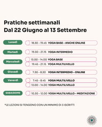 Image 1 of <b>YOGA: CALENDARIO E TARIFFE</b>