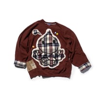 Burgundy Plaid Buddha (XL)