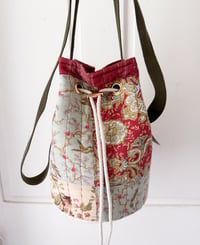 Image 2 of Vintage Floral Patchwork Quilt Drawstring Bag 
