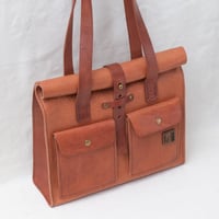 Image 2 of STUDIO LINE Midi Roll Top Work Tote in light brown