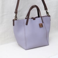 Image 2 of 3-Panel Two-way Tote in pebbled light lavender
