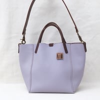 Image 1 of 3-Panel Two-way Tote in pebbled light lavender