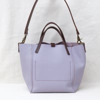 Image 3 of 3-Panel Two-way Tote in pebbled light lavender