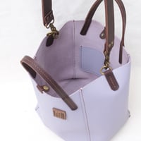 Image 6 of 3-Panel Two-way Tote in pebbled light lavender