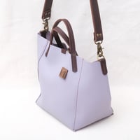 Image 5 of 3-Panel Two-way Tote in pebbled light lavender