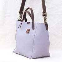 Image 4 of 3-Panel Two-way Tote in pebbled light lavender