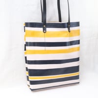 Image 2 of Soft Shopping Tote in black and yellow stripes