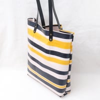 Image 5 of Soft Shopping Tote in black and yellow stripes