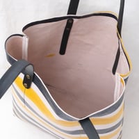 Image 6 of Soft Shopping Tote in black and yellow stripes