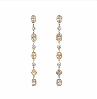 Image 1 of Multi-Cut Crystal Linear Drop Earrings