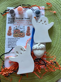 Image 1 of Item 1002, 2 Halloween Ghost, 1 acorn 