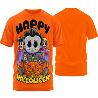 Image 1 of SLASHxHAPPY - "Happy Halloween" T-Shirt (Orange)