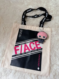 Image 2 of [Pre-order] F/ACE Tote Bag + Chibihara Plush Toy Keychain