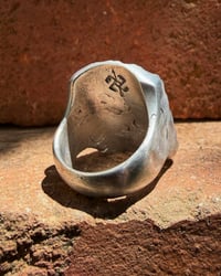 Image 4 of WL&A Handmade Old Style Sterling Silver Pink Opal Signet Ring