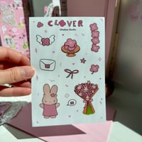 Image 2 of Pink Clover Sticker Sheet 22