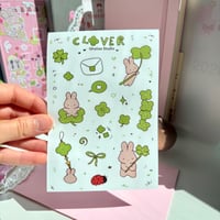 Image 1 of Green Clover Sticker Sheet 3