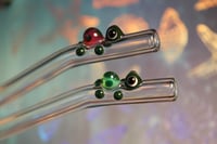 Image 1 of Dark Green Turtle Glass Straw