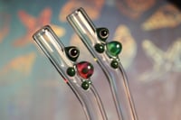 Image 2 of Dark Green Turtle Glass Straw