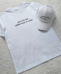 Image 1 of Sorry I'm late Cap and T-Shirt Matching Set