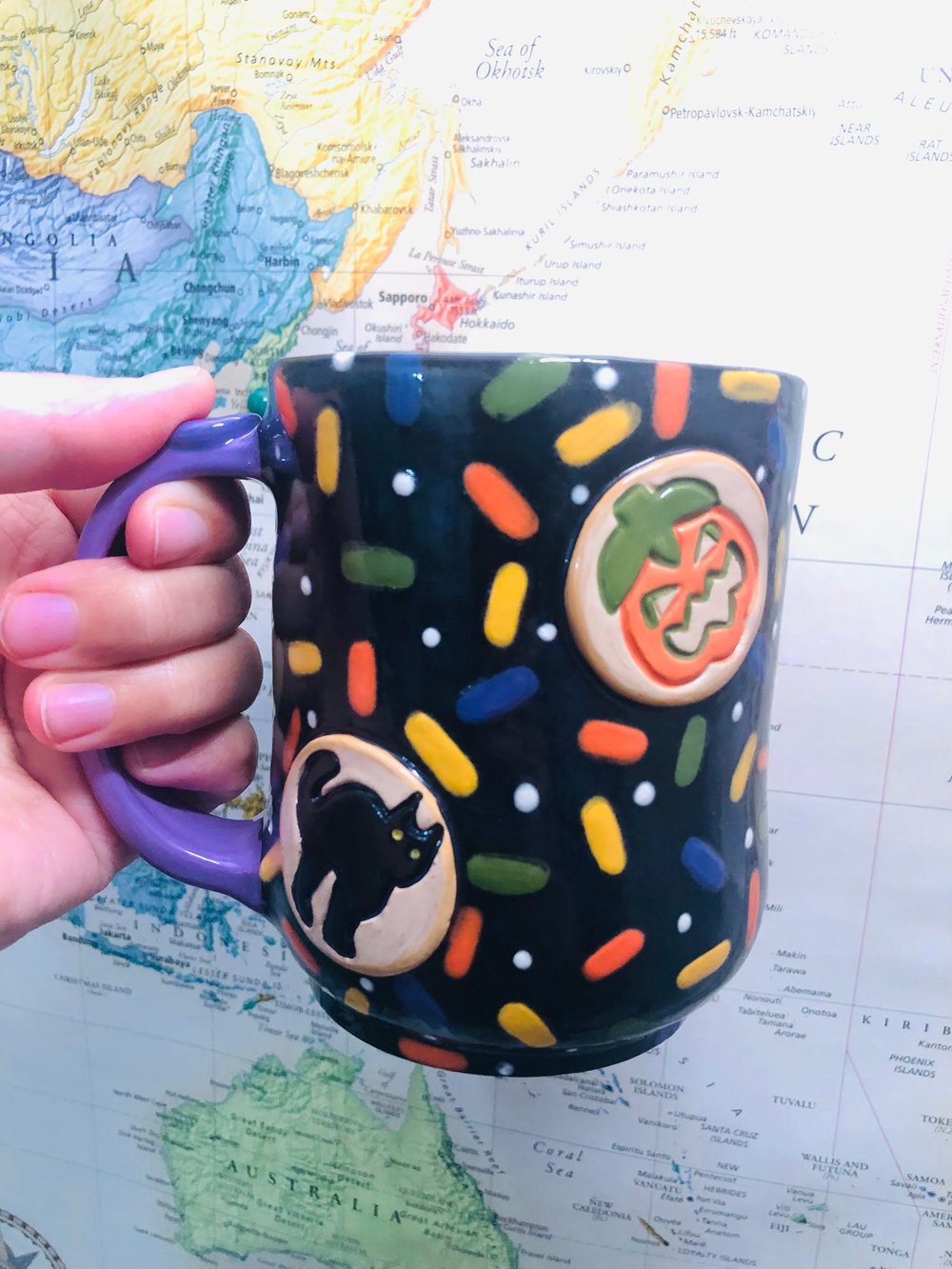 Image of Reserved for Sho! Kikusho.creates Creature mug and Halloween cookie Mug