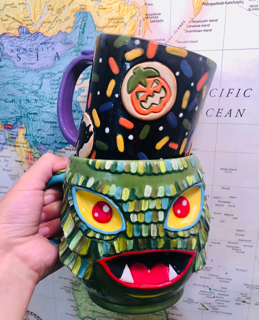 Image of Reserved for Sho! Kikusho.creates Creature mug and Halloween cookie Mug