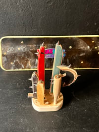 Image 4 of Samurai Block’em Pop’em WoodBots with weapon set of 6(Black Special Edition)