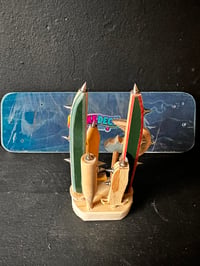 Image 4 of Samurai Block’em Pop’em WoodBots with weapon set of 6(Blue Special Edition)