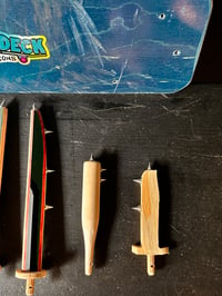 Image 6 of Samurai Block’em Pop’em WoodBots with weapon set of 6(Blue Special Edition)