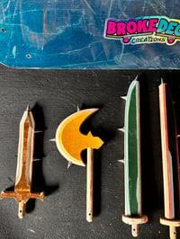 Image 7 of Samurai Block’em Pop’em WoodBots with weapon set of 6(Blue Special Edition)