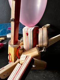 Image 8 of Samurai Block’em Pop’em WoodBots with weapon set of 6(Blue Special Edition)