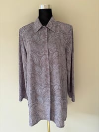 Image 2 of Vintage EM Paisley Long Sleeve Shirt | Light Fabric | Size 14