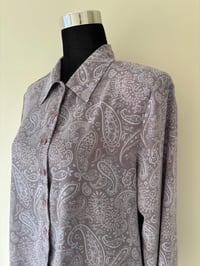 Image 4 of Vintage EM Paisley Long Sleeve Shirt | Light Fabric | Size 14