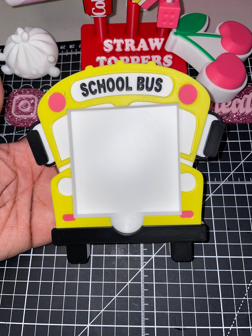 Image of School bus sticky note holder