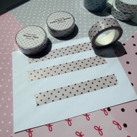 Image 1 of polka dot washi tape pink/brown